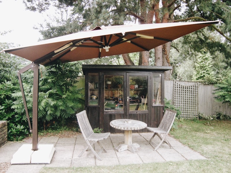 umbrella outside patio